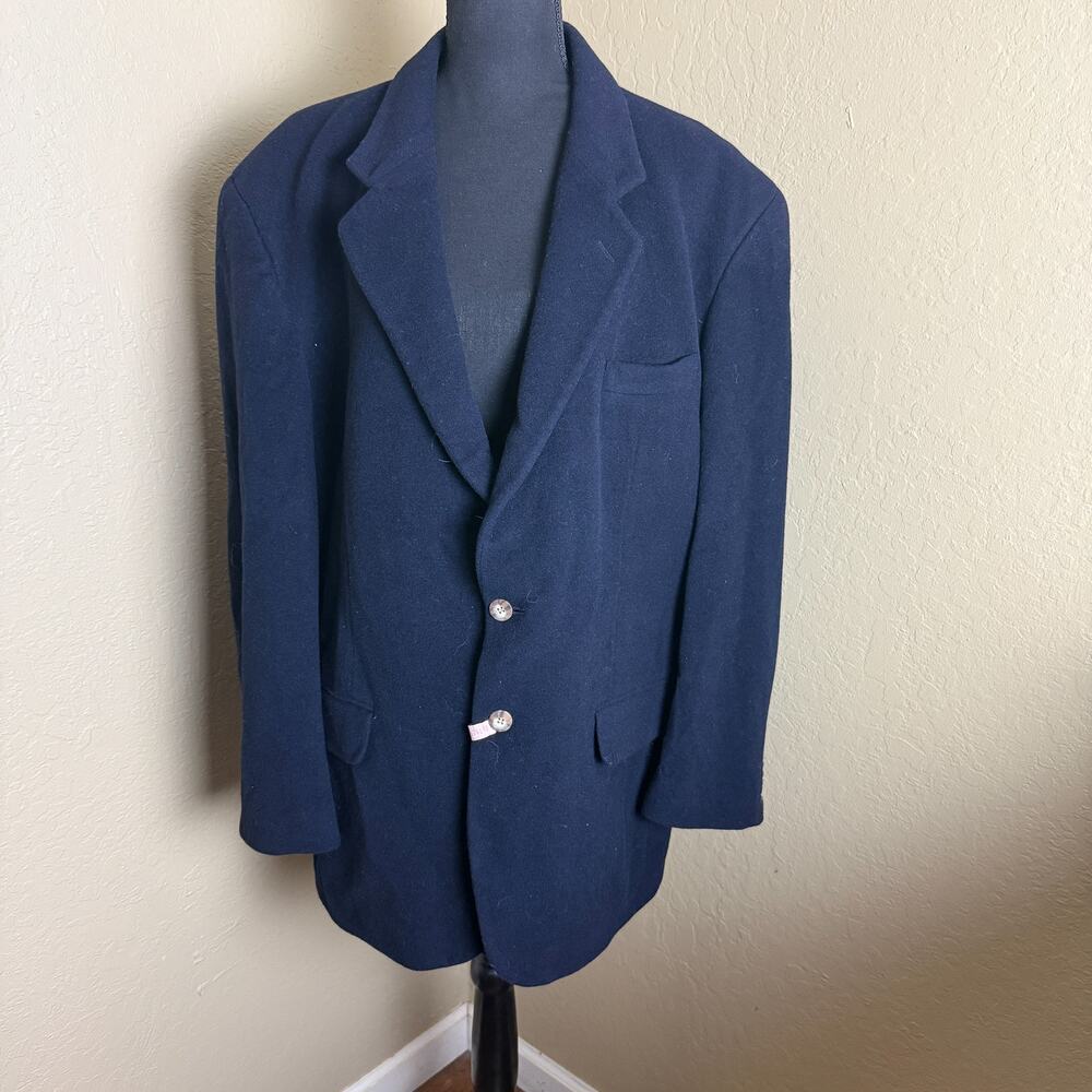Vintage Structure Le Collezioni Men's XL Navy Wool Cashmere Blazer Italian